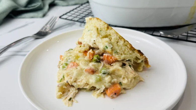 Chicken cobbler on a plate