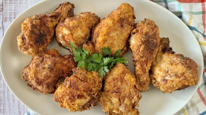 Fried chicken on a platter
