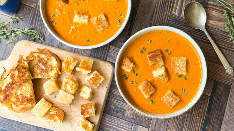 Grilled cheese and tomato soup