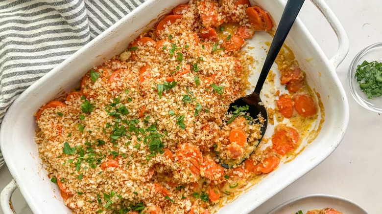 Carrot casserole in a dish