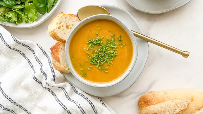Bowl of butternut squash soup