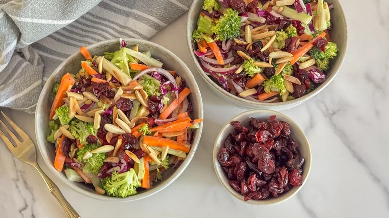 Bowl of broccoli slaw