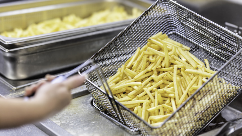 Fries about to be fried