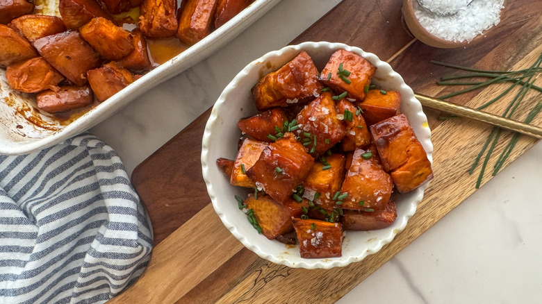 small bowl of candied yams