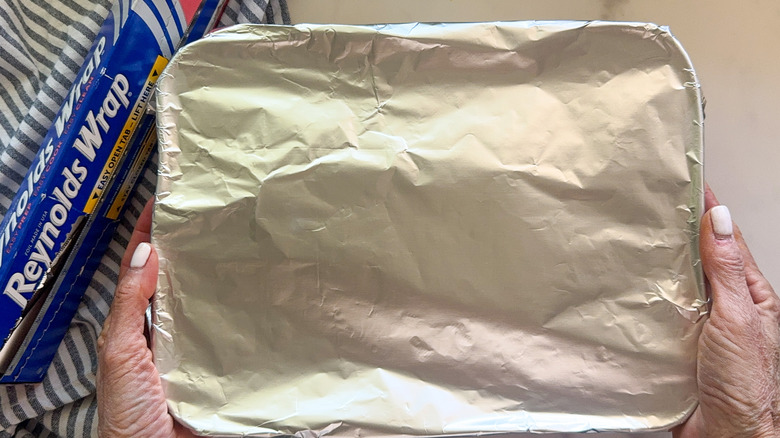 pan covered in foil