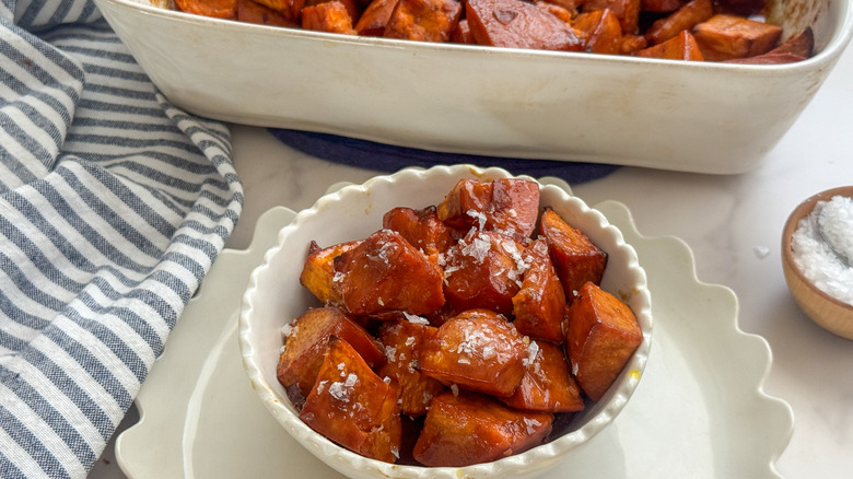 small bowl of candied yams