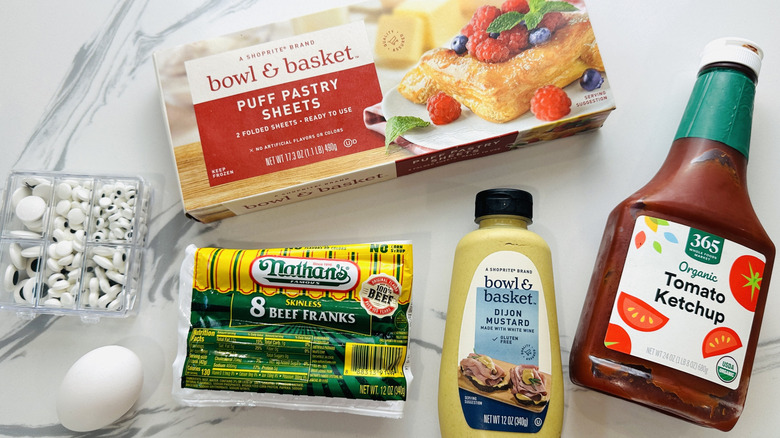 Ingredients for mummy hot dogs