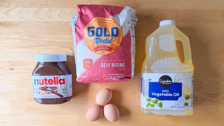 3-ingredient Nutella donut ingredients on countertop