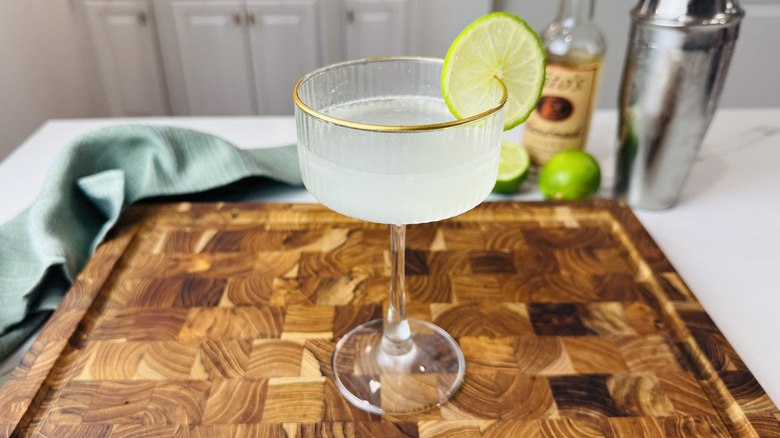 3-ingredient vodka gimlet in a coupe glass