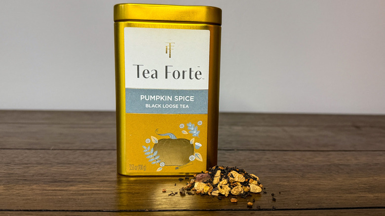 Tin of pumpkin spice tea