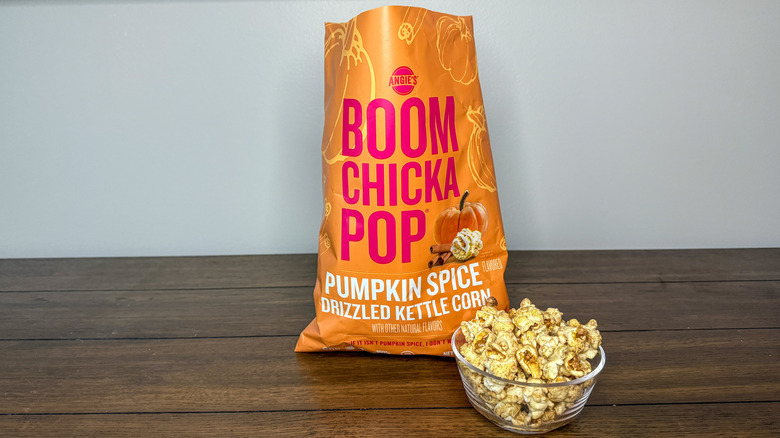 Bag of pumpkin spice kettle corn
