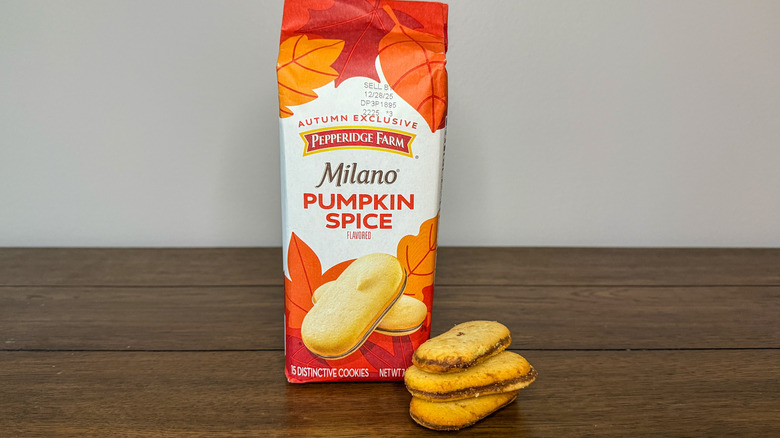 Bag of Milano pumpkin spice cookies