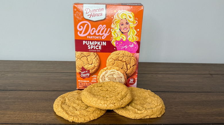 Box of Dolly Parton's pumpkin spice cookie mix