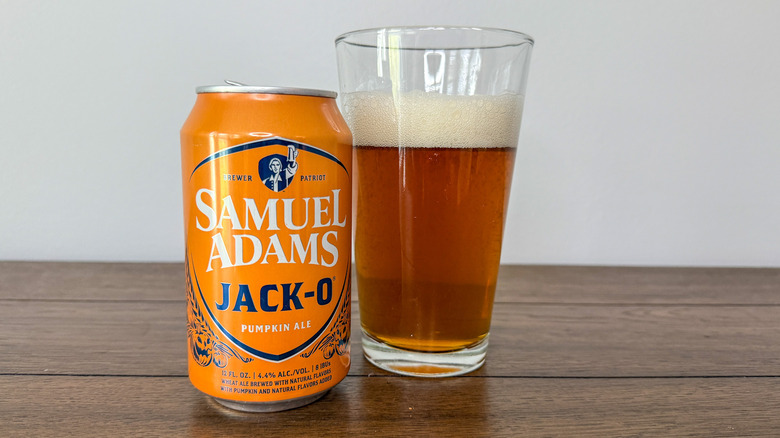 Can of Samuel Adams pumpkin ale