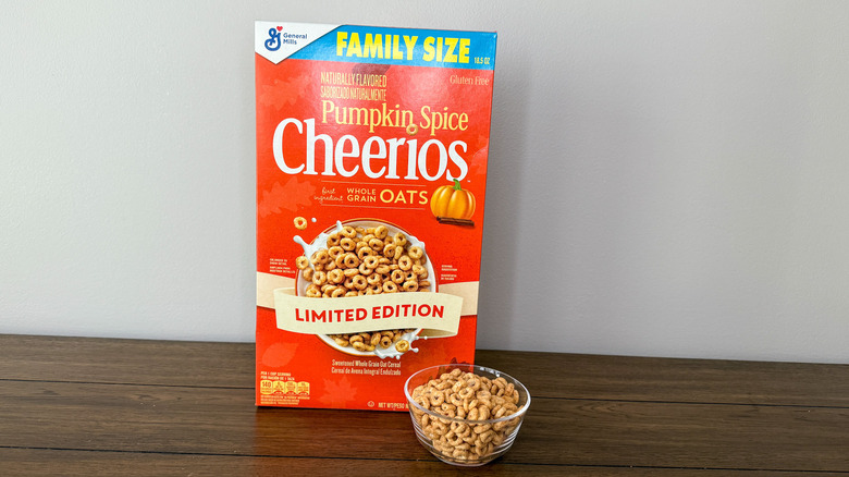 Family size box of pumpkin spice Cheerios