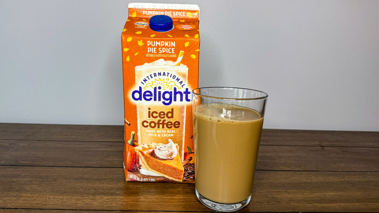 Half-gallon of pumpkin pie spice iced coffee