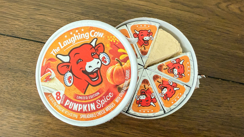 Container of Laughing Cow Pumpkin Spice cheese
