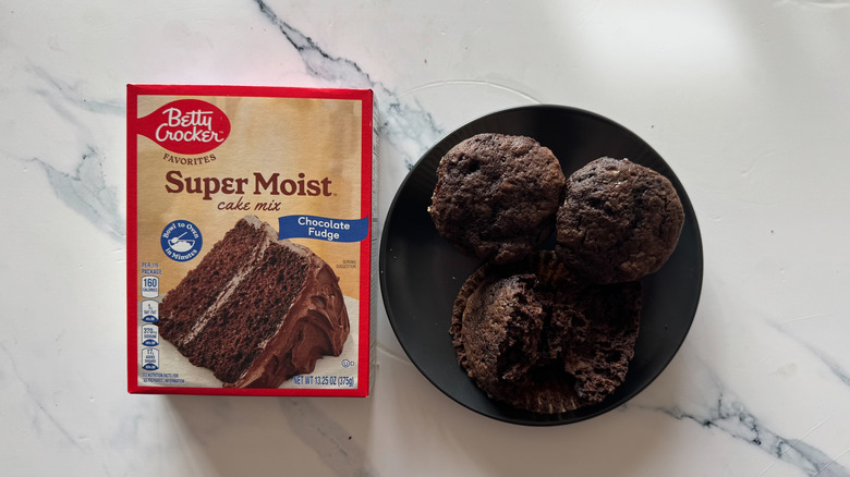 Cake mix with cupcakes on a plate