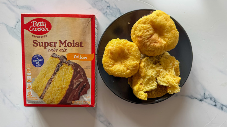 Cake mix with cupcakes on a plate