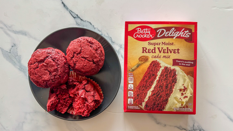 Cake mix with cupcakes on a plate