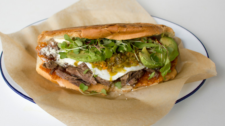 cheese garnished into sandwich