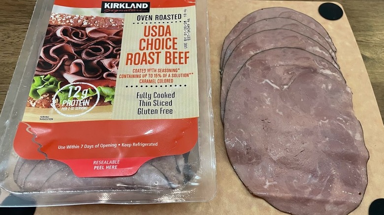 A package of Kirkland Variety Roast Beef