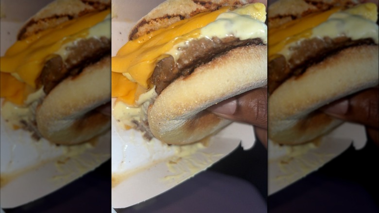 Image of McMuffin with breakfast sauce