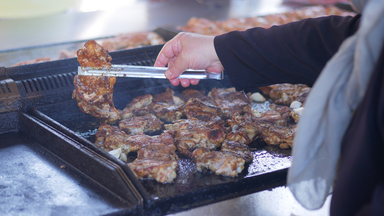 meats prepared on griddle