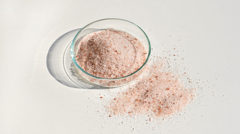 close up of fine Himalayan salt
