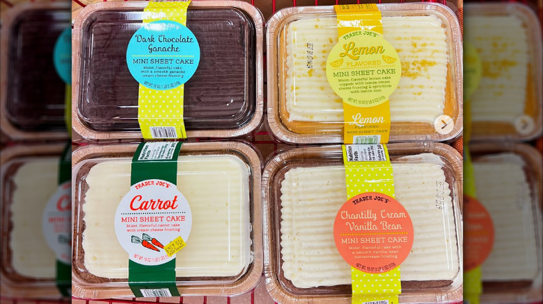 Four sheet cakes from Trader Joe's