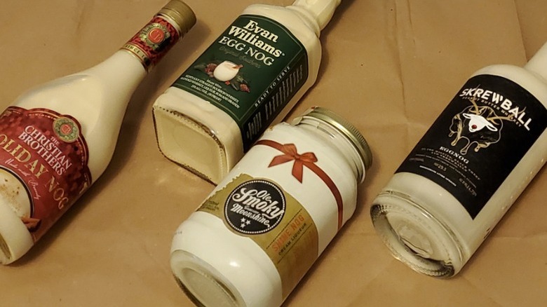 Assortment of hard eggnog brands