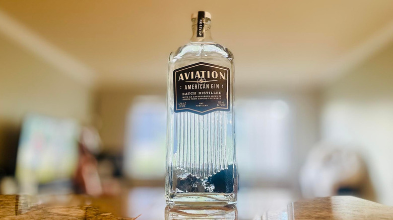A bottle of Aviation American Gin