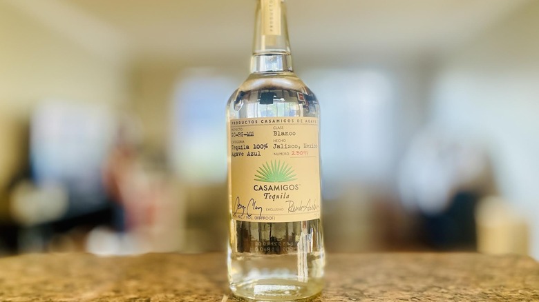 A bottle of Casamigos Tequila