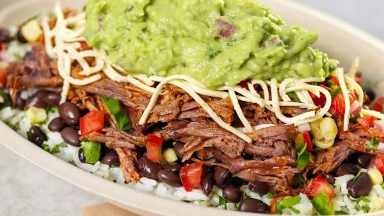 Chipotle carnitas in a bowl