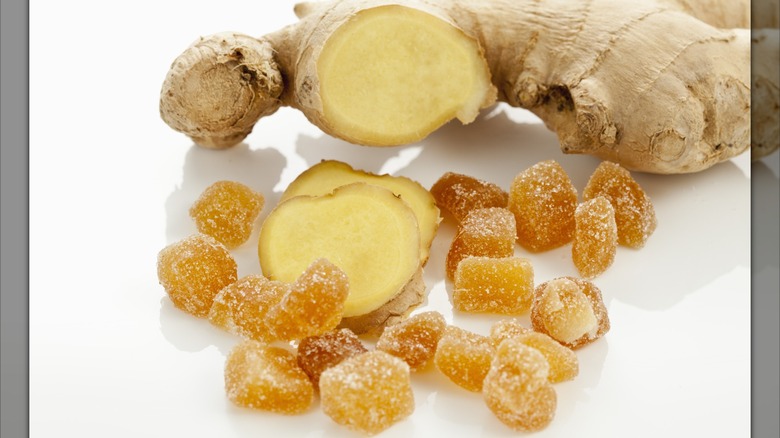 Pieces of candied ginger