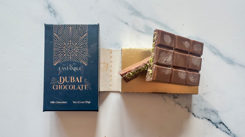 Eastanbul chocolate box on marble surface