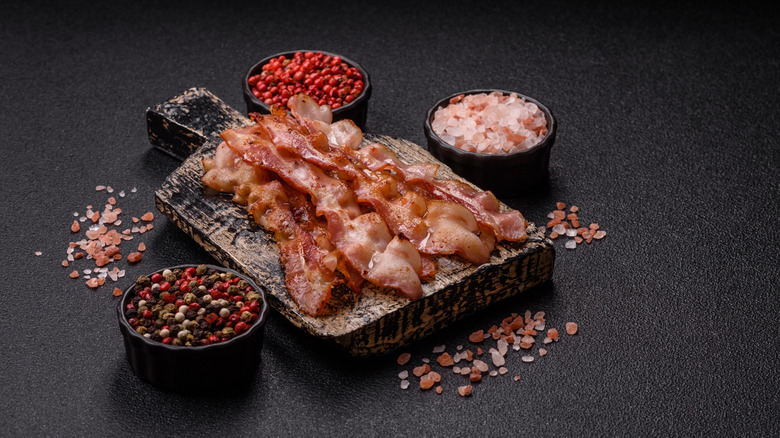 Pile of bacon and spices