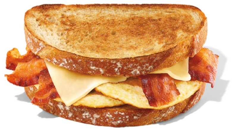 Fast food sourdough breakfast sandwich