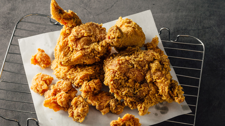 A plate of fried chicken