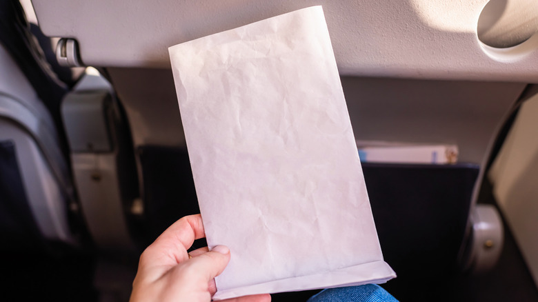Air sickness bag can be used to discard small food debris