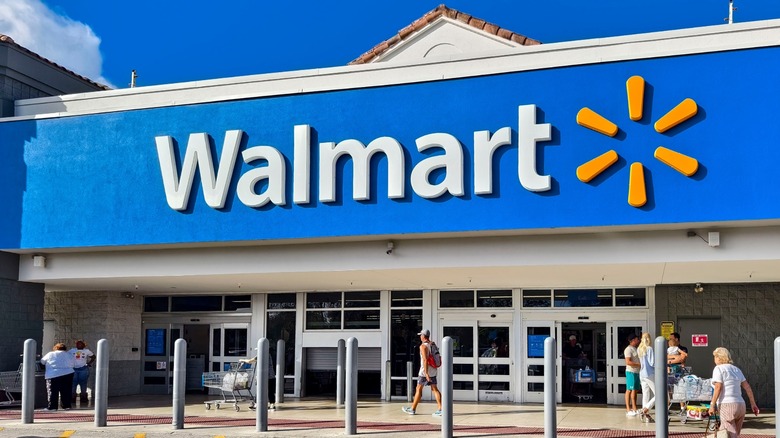 An exterior shot of a Walmart
