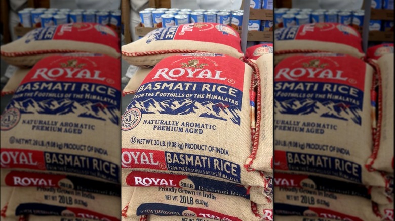 Bags of basmati rice