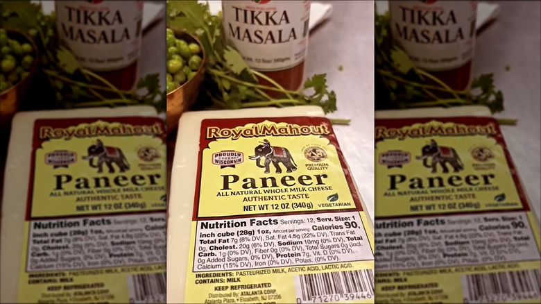 Package of paneer cheese