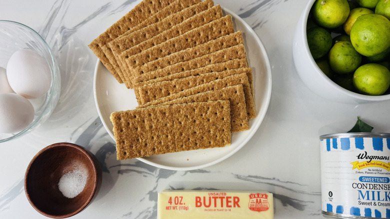 Ingredients for key lime pie
