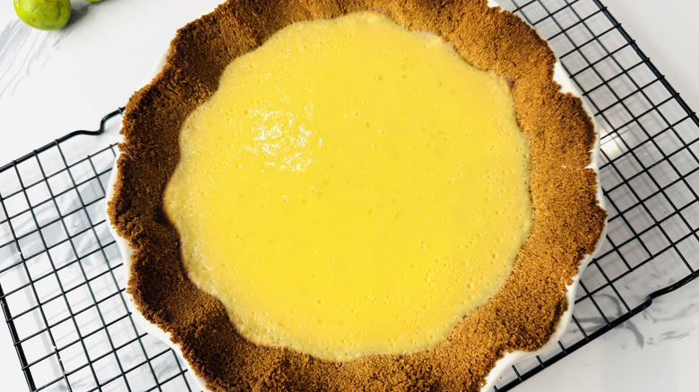 Key lime pie before baking