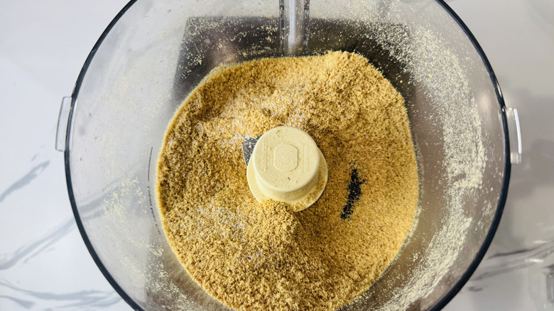 Graham cracker crumbs in food processor