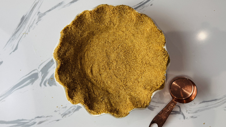 Graham cracker crust in pie plate