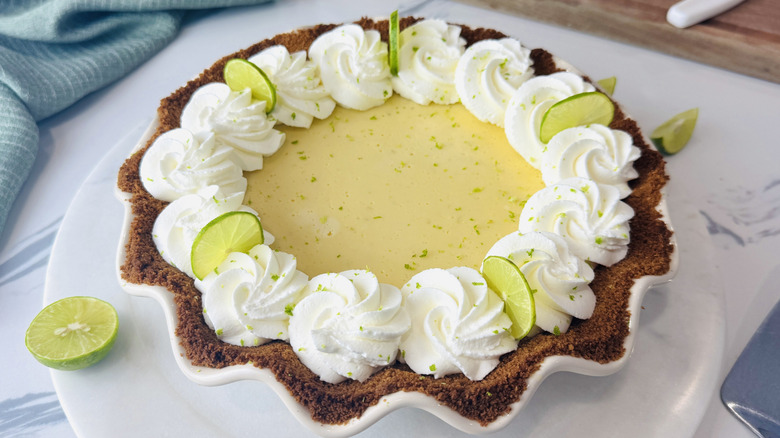 Key lime pie ready to serve