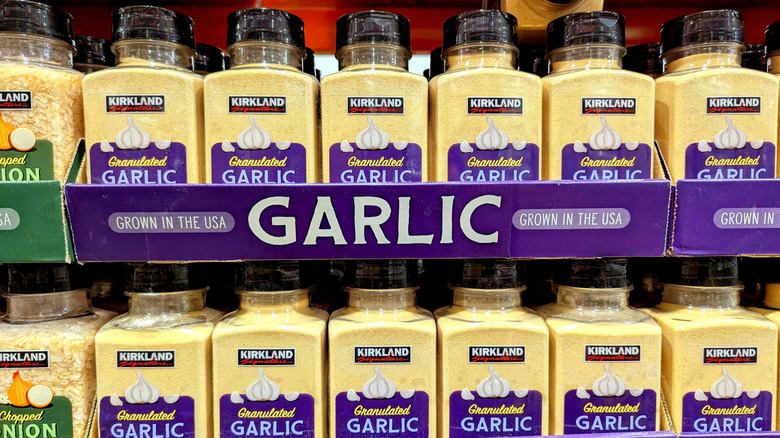 Kirkland Signature Granulated Garlic on shelf