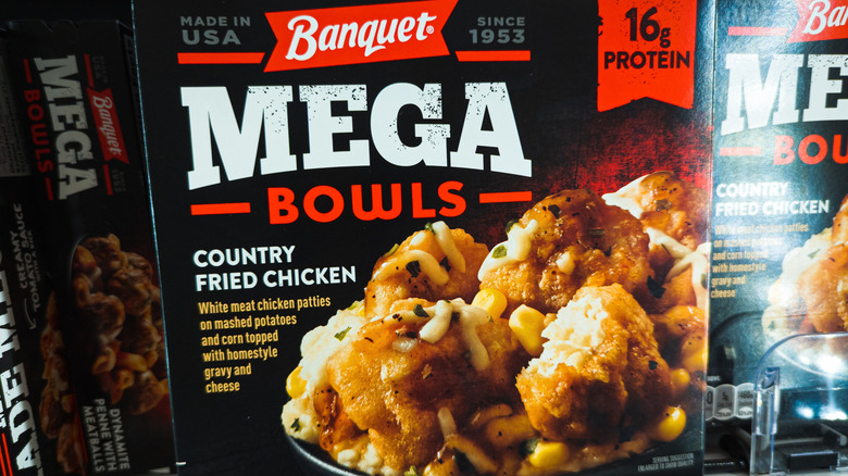 Close up of a Banquet frozen meal